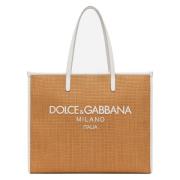 Dolce & Gabbana Rafia Shoppingväska Brown, Dam