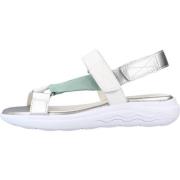 Geox Bekväma platta sandaler för kvinnor White, Dam