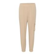 Kaffe Cargo-inspirerade Joggingbyxor Beige, Dam