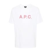 A.p.c. Vita Logo Print T-shirts och Polos White, Herr