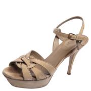 Yves Saint Laurent Vintage Pre-owned Mocka sandaler Beige, Dam