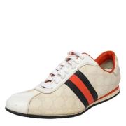Gucci Vintage Pre-owned Belagd canvas sneakers White, Dam