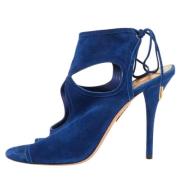 Aquazzura Pre-owned Pre-owned Mocka sandaler Blue, Dam