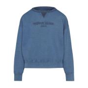 Maison Margiela Marinblå Sweatshirt med Broderad Logotyp Blue, Herr