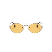 Ray-Ban Oval Metall Solglasögon Gul Linser Yellow, Dam
