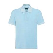 Tom Ford Handduks Polo Skjorta i Sky Färg Blue, Herr
