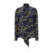 Versace Nautiskt Tryck Skjorta Blue, Dam