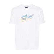 Paul & Shark Ekologisk bomullst-shirt, tillverkad i Tunisien White, He...