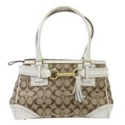 Coach Pre-owned Pre-owned Canvas handvskor Beige, Dam