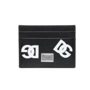 Dolce & Gabbana Logo Print Läder Korthållare Black, Unisex