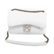 Kocca Minimalistisk Crossbody Väska med Metalliskt Logotyp White, Dam