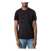 Armani Exchange Svart Tryck T-shirt för Män Black, Herr