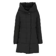 Woolrich Svart Vadderad Parkas med Huva Black, Dam