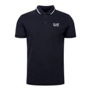 Emporio Armani EA7 Blå Kortärmad Polo med Klassisk Krage Blue, Herr