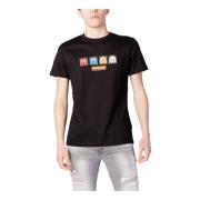 Antony Morato Svart Tryck T-shirt för Män Black, Herr