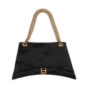 Balenciaga Crush Large shoulder bag Black, Dam