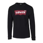 Levi's Svart Tryck Långärmad T-shirt Black, Herr