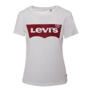 Levi's Vit Tryckt T-shirt för Kvinnor White, Dam