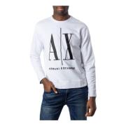 Armani Exchange Herr Vit Print Sweatshirt White, Herr