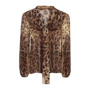 Dolce & Gabbana Silkesbrun Skjorta med Långa ärmar Brown, Dam