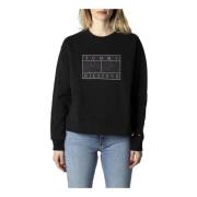 Tommy Jeans Svart Tryck Sweatshirt för Kvinnor Black, Dam