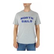 North Sails Grå Bomull Rund Hals T-Shirt Gray, Herr