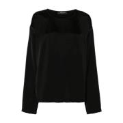 Fabiana Filippi Long Sleeve Tops Black, Dam