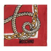 Moschino Tryckt silkeshalsduk Red, Dam