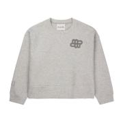 Munthe Marigold Sweatshirt med Logo Patch Gray, Dam