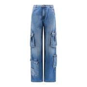 3X1 Blå Wide Leg Jeans Blue, Dam