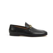 Gucci Svarta Läderloafers med Guld Detaljer Black, Herr