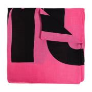 Moschino Halsduk med logotyp Pink, Dam
