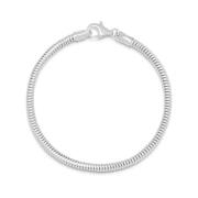 Nialaya Men's Silver Round Chain Bracelet Gray, Herr
