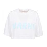 Marni Vit Bomull T-shirt White, Dam