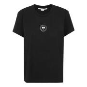 Stella McCartney Ikonisk Mini Heart T-Shirt Black, Dam
