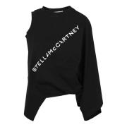 Stella McCartney Fluid Logo One Sleeve Top Black, Dam