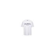Balmain Klassiskt Logo Print T-shirt White, Dam