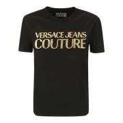 Versace Jeans Couture T-shirt med tryckt crew logo Black, Herr