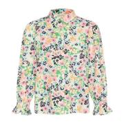 Part Two Skjortblus med blommigt tryck och volangdetaljer Multicolor, ...