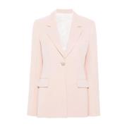 Lanvin Rose Enkelknäppt Skräddarsydd Jacka Pink, Dam