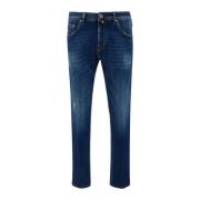 Jacob Cohën Scott Slim Cropped Carrot Jeans Blue, Herr