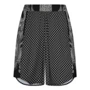 Balmain Svarta Boxy Fit Shorts med Paisley Print Black, Herr