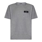 Balmain Bomulls T-shirt med Rund Hals Gray, Herr