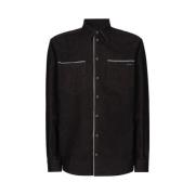 Dolce & Gabbana Kontrast Trim Denim Skjorta Black, Herr