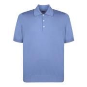 Brunello Cucinelli Polo T-shirt med kontrasterande kanter Blue, Herr