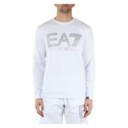 Emporio Armani EA7 Sweatshirt med Logotryck White, Herr