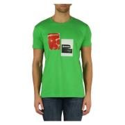 Daniele Alessandrini Bomull T-shirt med Logotryck Green, Herr