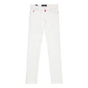 Kiton Slim-Fit Vita Denim Jeans White, Herr