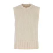 Jil Sander Ivory Bomulls Väst White, Herr