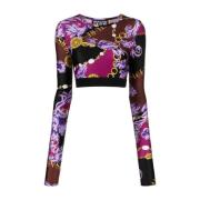 Versace Jeans Couture Lila Top med Versace Jeans Couture Stil Multicol...